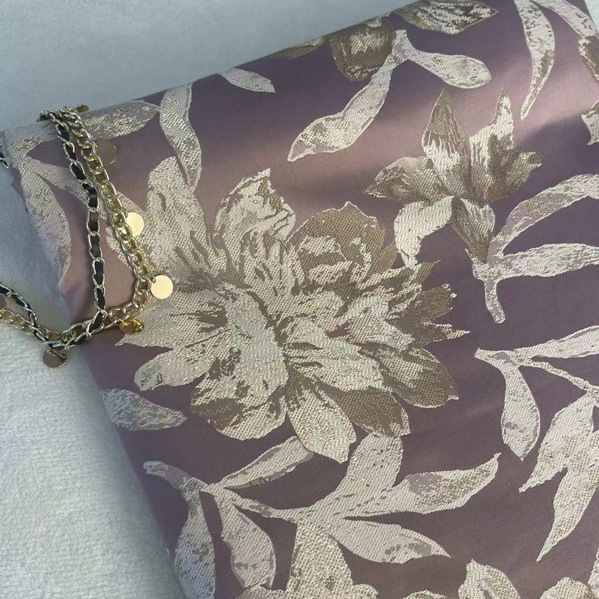 装软布艺橙加厚样板间靠垫绸缎花美式沙发提花窗帘布服装面料遮光