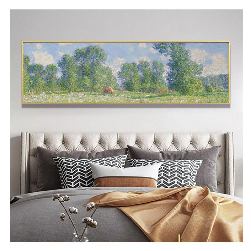 莫奈风景油画现代简约客厅装饰画沙发背景墙挂画床头壁画世界名画