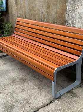 公园椅户外长椅防腐木椅靠背人休双息长条小区76122场休闲椅景观