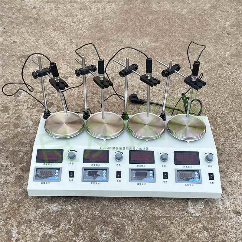 定制 H-4B多头磁力搅拌器 实验室双数J显磁热 四联磁加力力HJ-4B