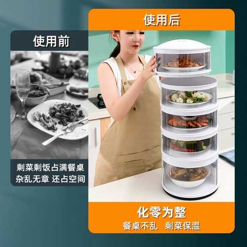 厨房置物架放剩菜多层收纳盒架子剩饭菜盘橱柜家用多功能碗碟