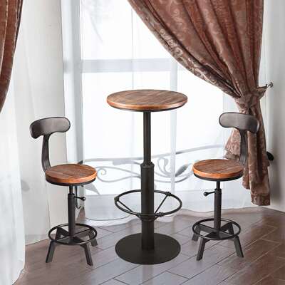 美式工业风家具创意简约铁艺实木吧桌餐厅客厅奶茶店休闲咖啡桌