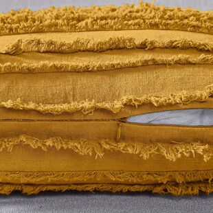 新款 布艺抱枕方形纯色棉麻靠枕背靠剪花流苏沙发抱枕 直销摩洛哥