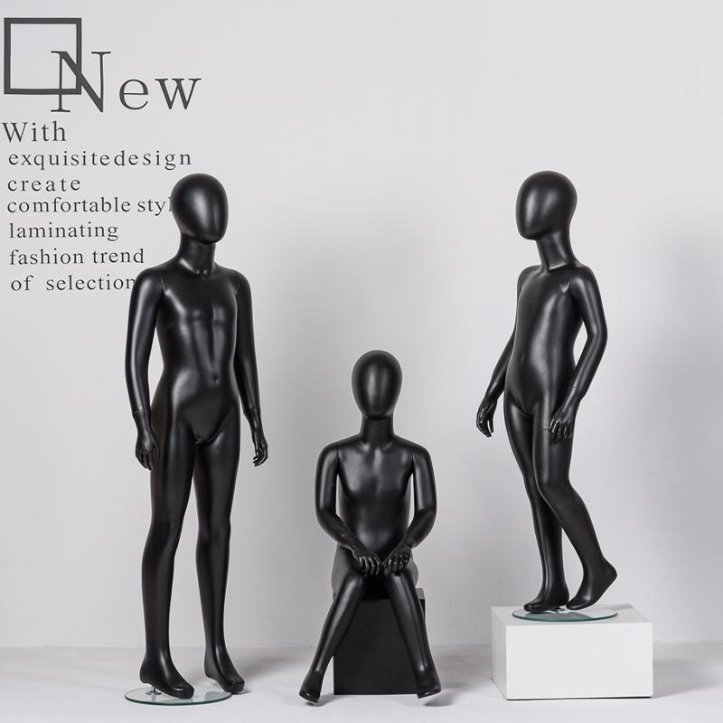 哑黑儿童模特道具全身小孩模特儿童橱窗童装展示架假人小童模特架