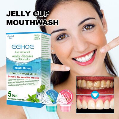 EELHOE Jelly Cup Mouthwash, cleans oral odor, tooth stains,
