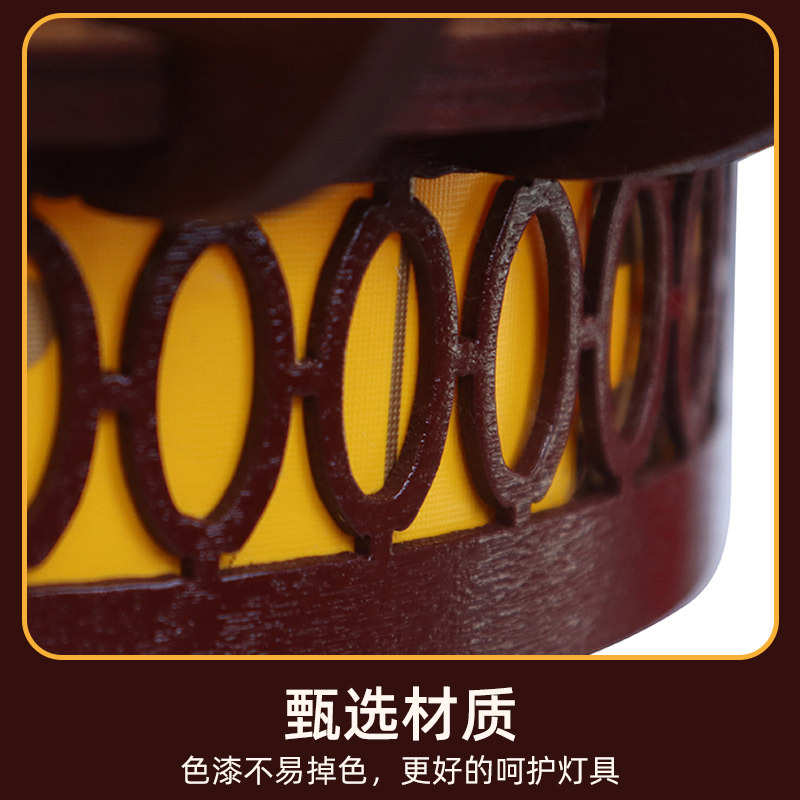 实木中式旋转灯笼灯具吊灯餐厅别墅店装饰古典中国风过道茶室宫灯