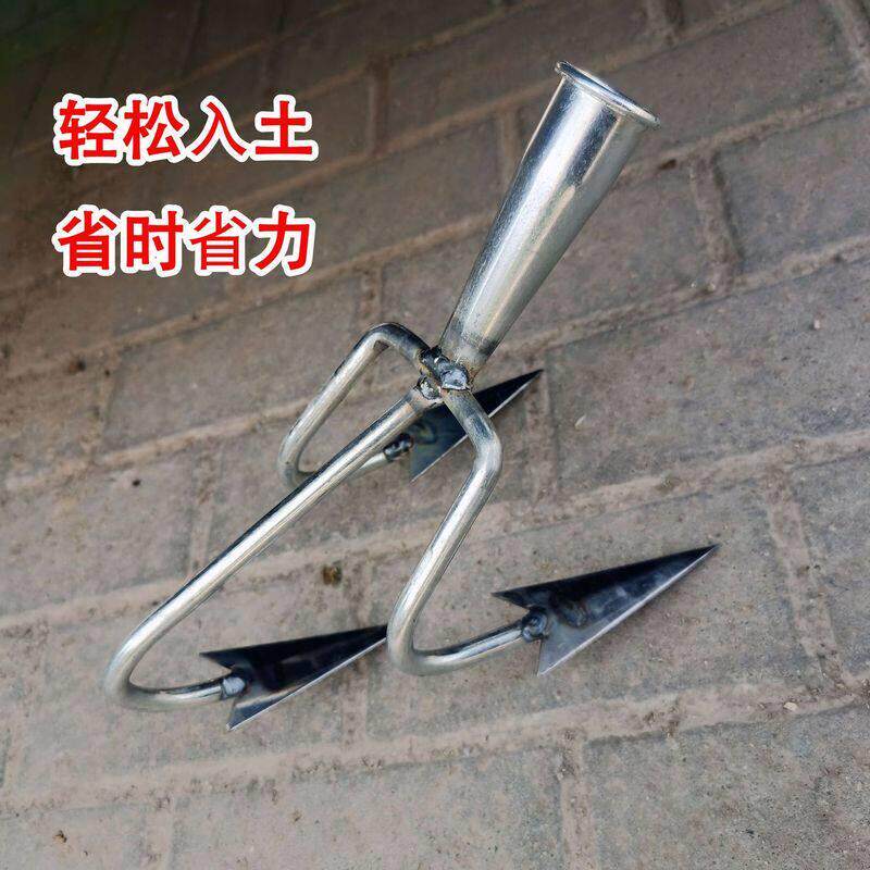 加厚松土神器翻地农用三齿耙子三角形锄头新款除草挠地耙子鸡爪