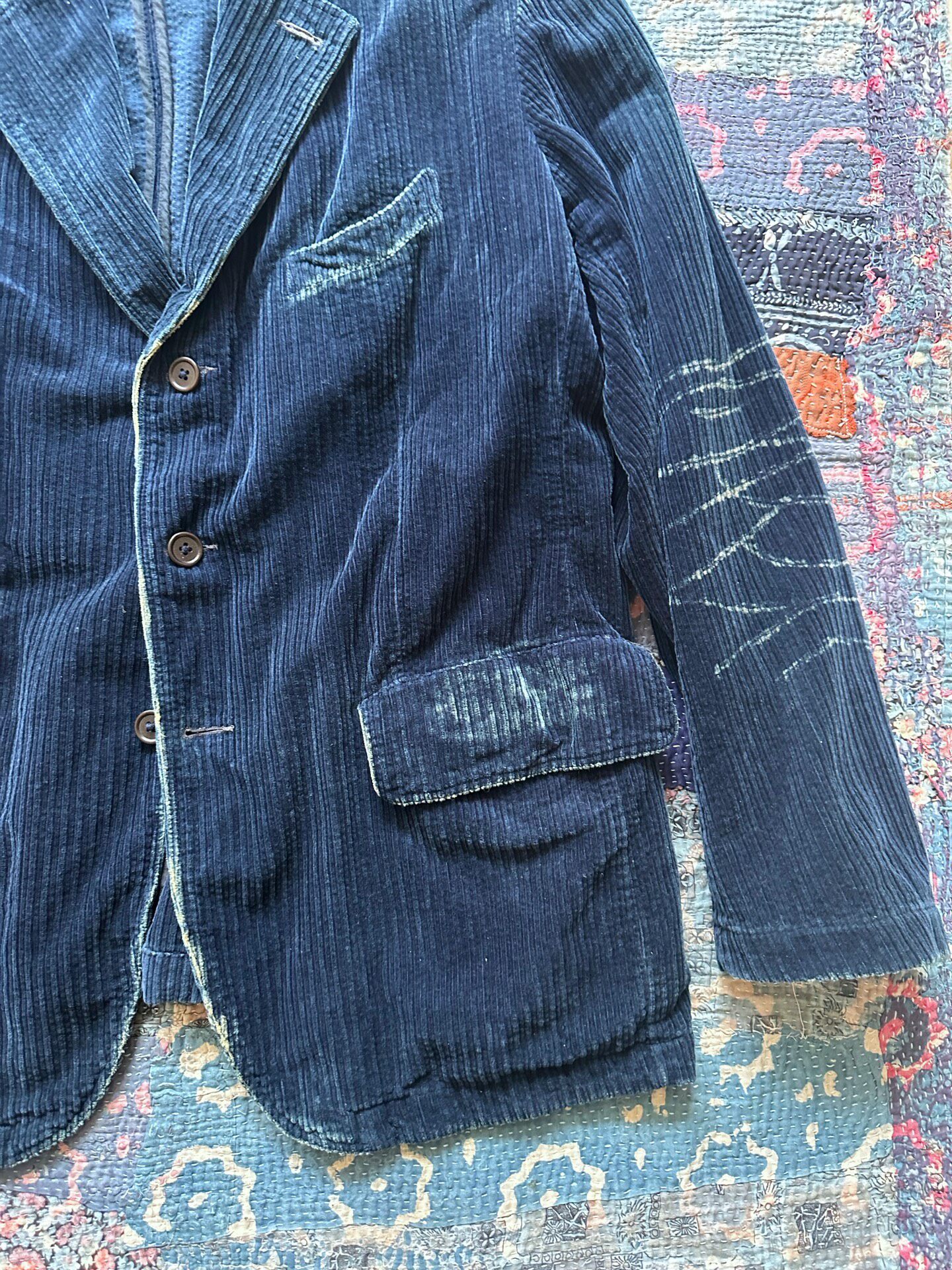 RRL Indigo Corduroy Suit Jacket — back
