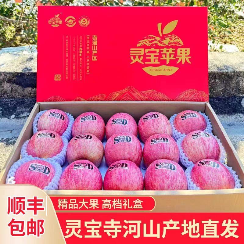 三门峡灵宝寺河山SOD天然富硒红富士苹 果脆甜多汁冰糖心现摘礼盒