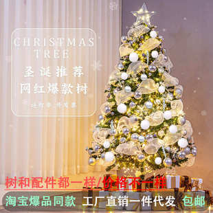 高级感ins圣诞节装 圣诞树套餐家用加密diy发光大型摆件2024新款 饰