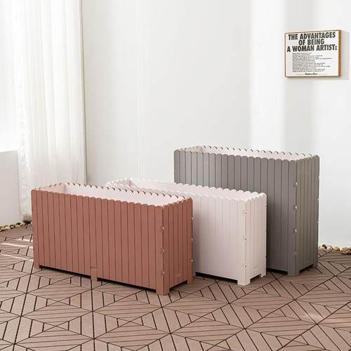 PV278C花箱长方形户外大花盆种菜阳台料花室槽内隔断厚塑胶塑花加