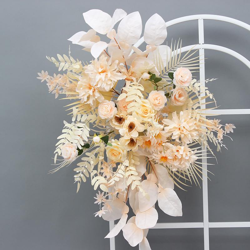 婚庆花柚子叶挂花森系红色香槟系点花排花角花路引花背景花艺