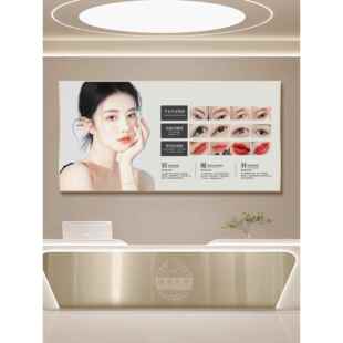 眉眼唇挂画高级半广告画美睫纹绣店美容院收银台背景墙装饰画