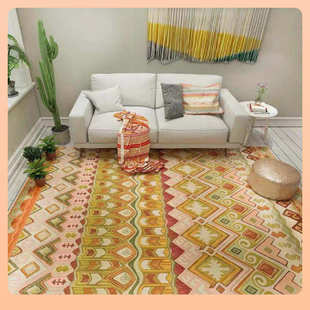TUF4民族风复古地毯波西米亚简约客厅茶几垫摩洛哥美式 房间卧室床