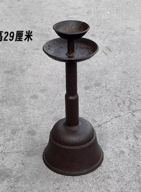怀旧老物件老式复古铁油灯铁艺烛台影视道具火锅店民宿装饰摆件