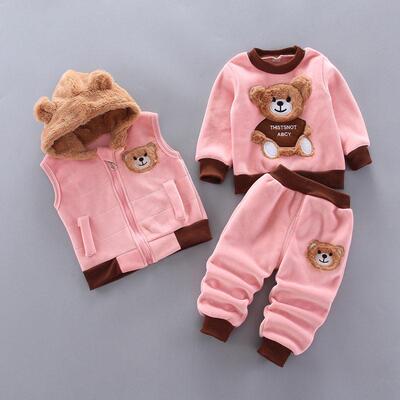 Baby Boys And Girls Clothing Set Tricken Fleece Children Hoo