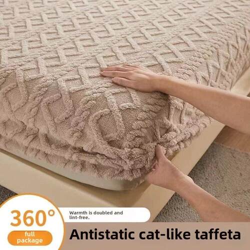 Warm Flannel Fitted Sheet Bedsheet Bed Mattress Cover single