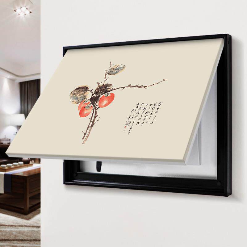 配电箱装饰画新中式免打孔挂画可推拉电表箱弱电闸总开关盒子壁画
