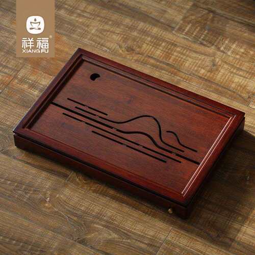 新款竹制排水蓄水家用茶盘干泡盛水茶台简约排水茶具托盘