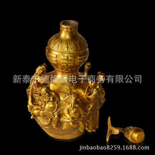 饰品店铺开业礼品 德缘居铜葫芦八仙葫芦摆件八仙过海葫芦家居装