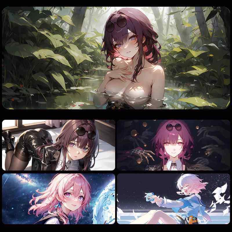 卡芙卡滑鼠垫超大崩坏星穹铁道三月七动漫周边电脑键盘桌垫子定制