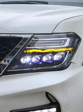 12-19款途乐y62大灯总成改装LED龙版流光跑马日行灯一抹蓝LED大灯