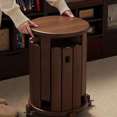 南帝家具实木叠叠乐凳子家用可叠放板凳备用组合凳可收纳堆叠圆凳