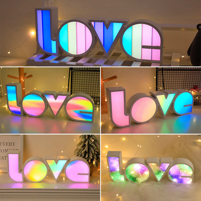 LOVE霓虹灯彩灯氛围装饰后备箱求婚室内表白生日惊喜布置创意灯箱