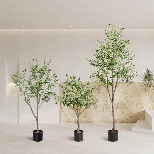 亚马逊大型仿真绿植可拆装橄榄树盆栽家居室内橱窗装饰摆件植物