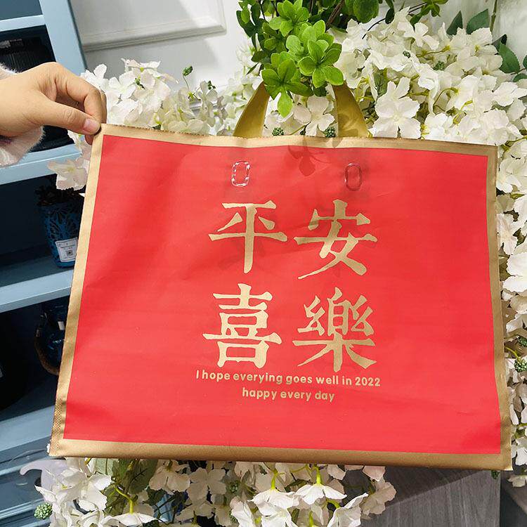 新款直销加厚红色款袋子塑料手提服装礼品印花袋服装店购物童装店