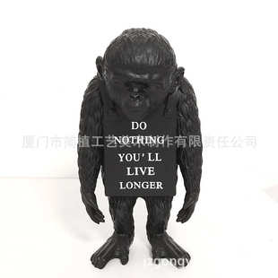 摆件软装饰克西软班雕塑 植艺术简家居banksy现货家居猩猩工艺品