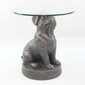 氧化镁狗玻璃桌室内室外动物玻璃边桌角几