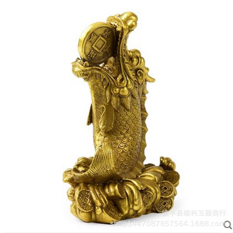 铜器铜鳌鱼吉祥家居龙鱼装饰品客厅金属工艺品摆件