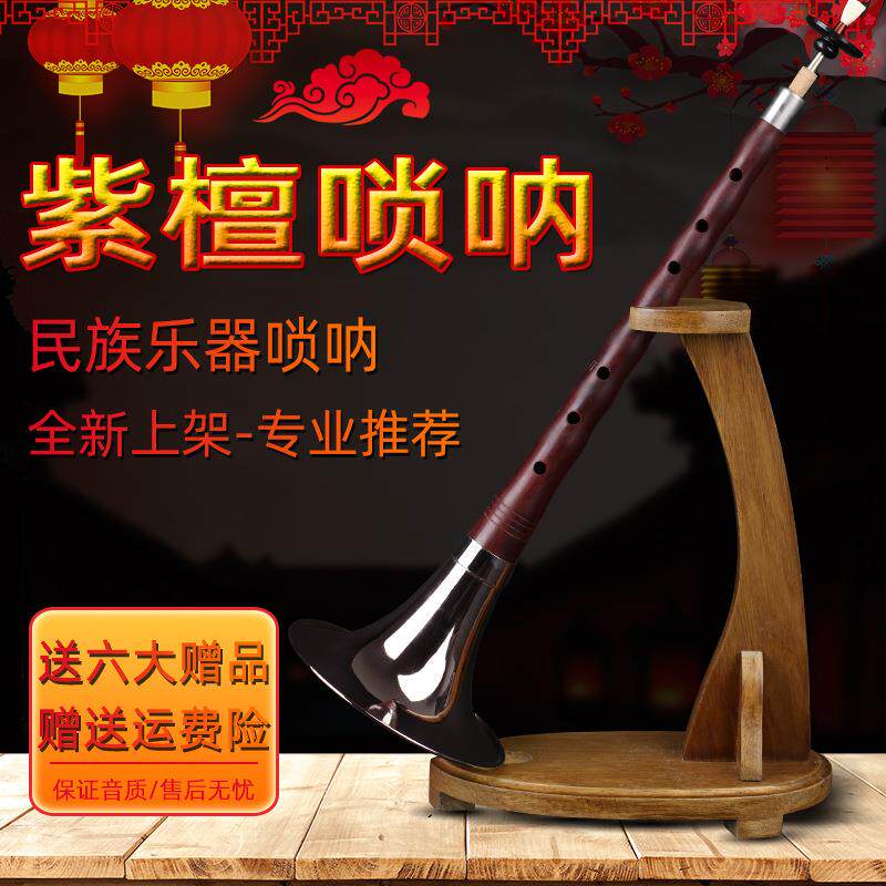 王氏演奏级紫檀唢呐CDEFG调唢呐乐器全套初学者大小号唢呐
