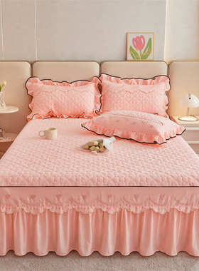 花边夹-柔裙感2024三件套床磨毛棉西米亚新款