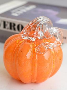 新款出饰口欧璃美彩色手琉南瓜装品摆件玻璃工艺工现代简约时尚样