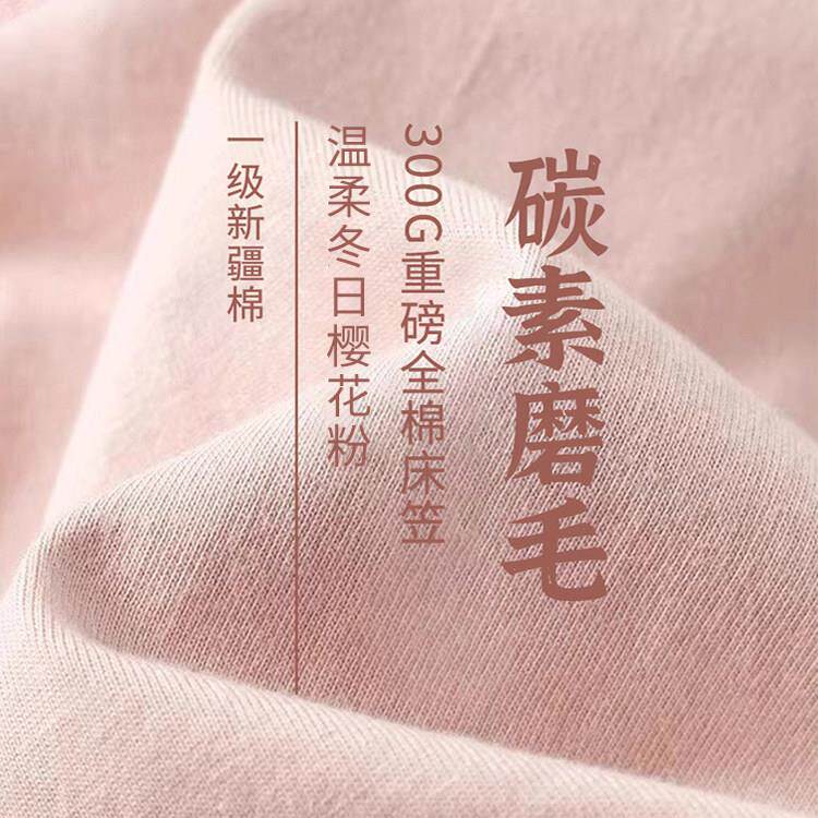 卓米客德国精品FZY纯棉加厚磨毛床笠单件100全棉冬季床罩床套床垫