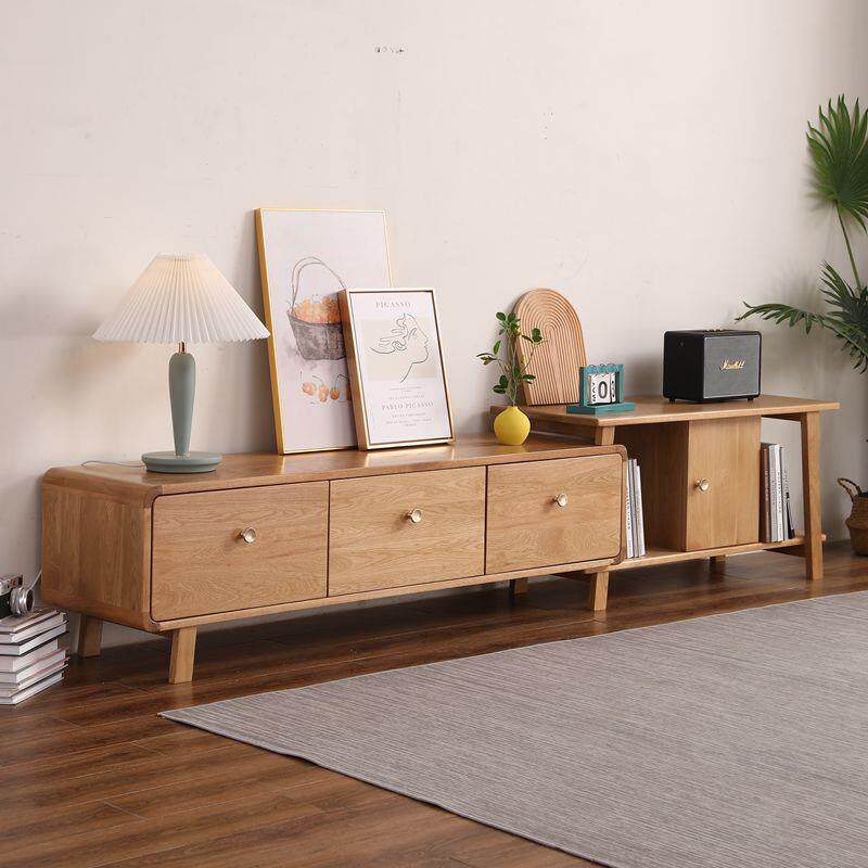 实木电视柜北欧橡木地柜现代简约小户型矮柜全实木客厅整装储物柜