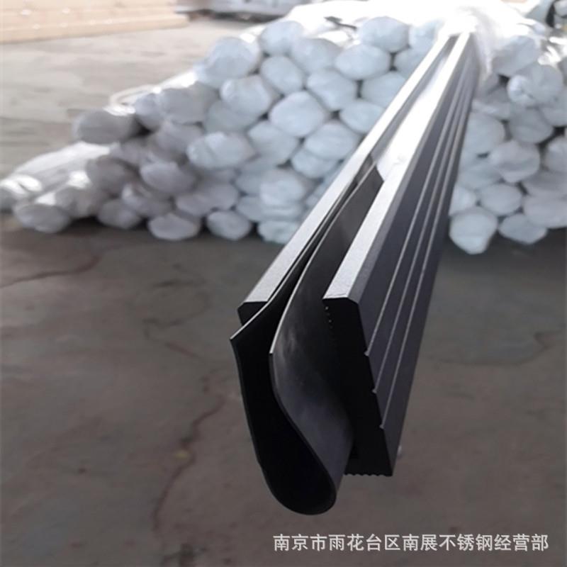 楼梯扶手阳台无框玻璃栏杆轨道铝型材地槽玻璃中庭护栏U型实心铝