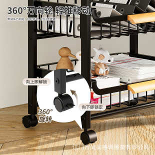 落地收纳办公桌置分层移动整理收纳柜打印机架资料文件架物档案可