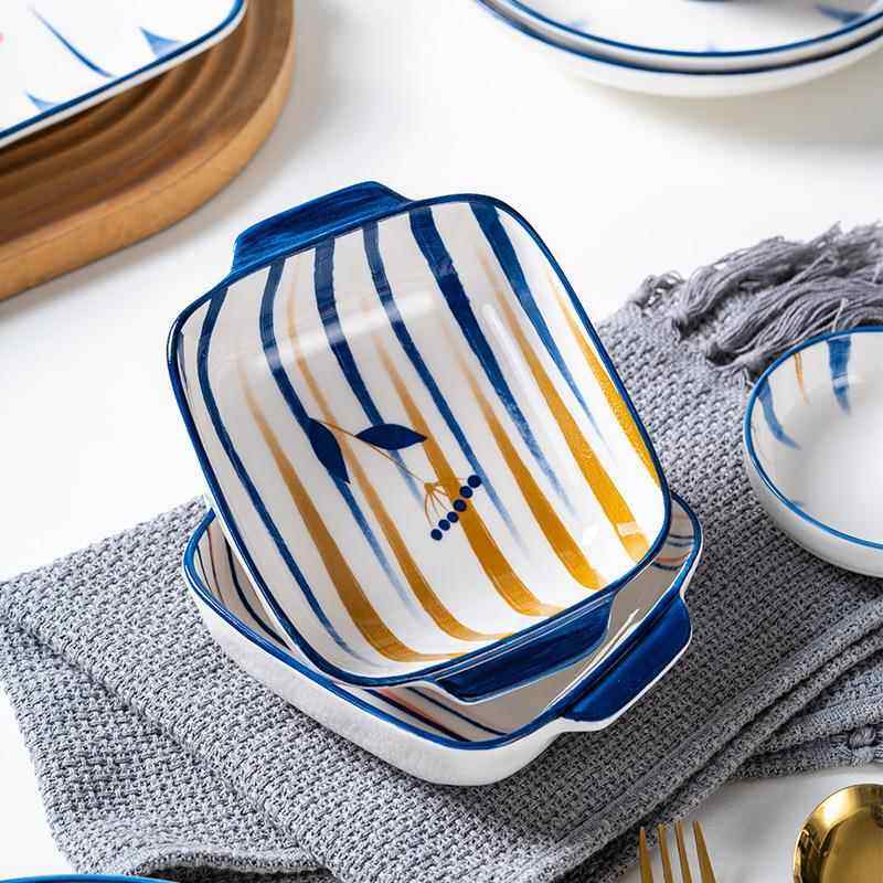 烘焙芝士焗饭创意盘子微波炉水果盘菜盘 烤箱餐具陶瓷双耳盘,餐饮具,盘,淘宝优惠券,粉丝福利购,淘宝优惠卷