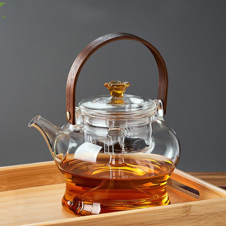 约大容量高硼硅玻璃简梁XVJ家用壶透明蒸茶壶可电陶炉提加热煮茶