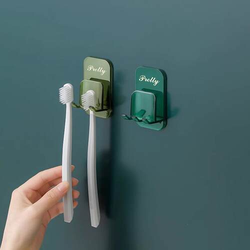 Wall-mounted toothbrush holder and rinsing cup set, no drill