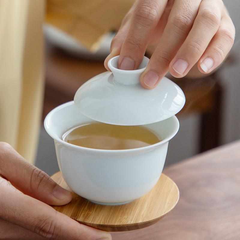 陶瓷快客杯旅行茶具套装户外便捷包盖碗茶杯酒店办公室家用泡茶碗