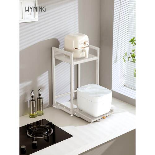 A10L厨房抽拉置物架层高可调节烤箱微波炉一体式双层置物架桌面收