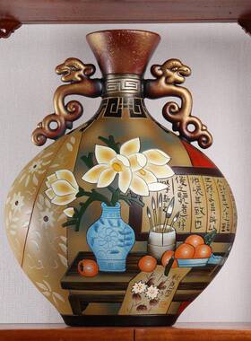 中式陶瓷玄关入户进门博古架摆件客厅酒柜古董置物书柜装饰工艺礼