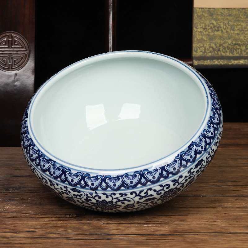 陶瓷花盆青花瓷乌龟金鱼缸大号睡莲缸碗莲盆水培植物客厅桌面摆件,鲜花速递/花卉仿真/绿植园艺,花盆,淘宝优惠券,粉丝福利购,淘宝优惠卷