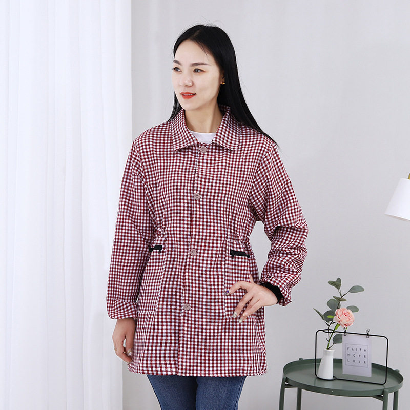 工作服时尚韩版拉链口袋围裙套装