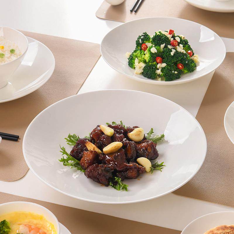 骨瓷菜碟白色盘子高级感盘子炒盘子子家用日式盘子汤盘斗笠盘餐具,餐饮具,盘,淘宝优惠券,粉丝福利购,淘宝优惠卷