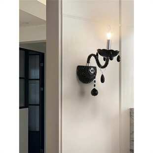 墙壁灯客厅黑色感灯简约高级装饰背景灯卧室过道法式复古大气书房